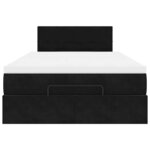vidaXL Cadre de lit ottoman avec matelas noir 120x200 cm velours