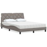 vidaXL Lit avec matelas taupe 140x200 cm tissu