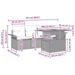 vidaXL Ensemble de canapé de jardin avec coussin 5 Pièces Noir et bleu