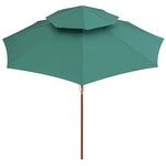 vidaXL Parasol à deux étages avec poteau en bois 270 x 270 cm vert