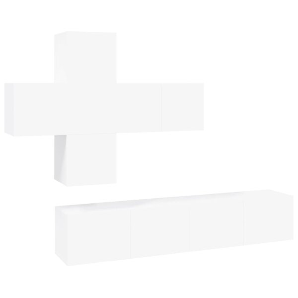 vidaXL Ensemble de meubles TV 7 Pièces Blanc Bois d'ingénierie