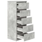 vidaXL Buffet avec tiroirs gris béton 37 5x35x99 cm bois d'ingénierie
