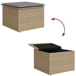 vidaXL Ensemble de canapé de jardin 9 Pièces Beige  gris clair