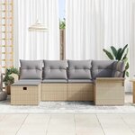 vidaXL Ensemble de canapé de jardin 6 Pièces Beige et Gris clair