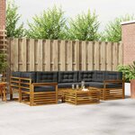 vidaXL Ensemble de canapés d'extérieur 7 pc Naturel et Anthracite