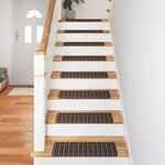 vidaXL Tapis d'escalier auto-adhésifs 15 Pièces Marron 65 x 21 x 4 cm