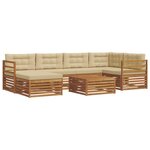 vidaXL Ensemble de canapés d'extérieur 7 pc Naturel et Beige