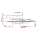 vidaXL Cadre de lit en métal sans matelas chêne sonoma 180x200 cm