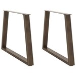vidaXL Pieds de table à manger en forme de V  2 pièces  acier naturel  100 x (72-73 3) cm