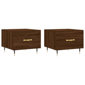 vidaXL Tables basses 2 Pièces chêne marron 50x50x40 cm bois d'ingénierie