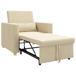 vidaXL Canapé-lit escamotable simple Crème 90 x 165 x 87 cm tissu
