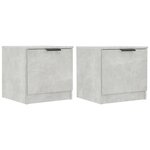 vidaXL Tables de chevet 2 Pièces Gris béton 40x39x40 cm