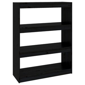 vidaXL Bibliothèque/Séparateur de pièce Noir 80x30x103 5 cm Pin massif