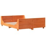 vidaXL Cadre de lit sans matelas cire marron 135x190cm bois pin massif