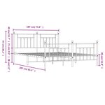 vidaXL Cadre de lit métal sans matelas avec pied de lit noir 180x200cm