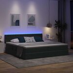 vidaXL Lit avec rangement et LED Gris foncé 200 x 200 cm Velours