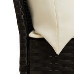 vidaXL Ensemble à manger de jardin 4 Pièces avec coussins noir