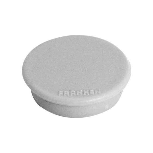 Lot de 10 Aimants de fixation Force 1500g Diam 38 mm Gris FRANKEN