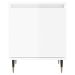 vidaXL Table de chevet blanc brillant 40x30x50 cm bois d’ingénierie
