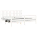 vidaXL Cadre de lit sans matelas blanc 200x200 cm bois massif
