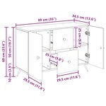 vidaXL Buffet Chêne fumé 89 x 34 5 x 60 cm Bois d'ingénierie