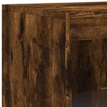 vidaXL Buffets avec lumières LED 3 Pièces chêne fumé bois d'ingénierie