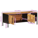 vidaXL Meuble TV 110x35x40 cm bois massif de manguier brut