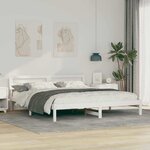 vidaXL Cadre de lit avec tête de lit Blanc 200 x 200 cm Pin massif