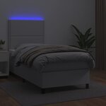vidaXL Sommier à lattes de lit avec matelas et LED Blanc 90x200 cm