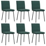 vidaXL Chaises à manger lot de 6 vert foncé velours