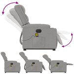 vidaXL Fauteuil inclinable de massage électrique gris nuage tissu