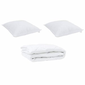 vidaXL Duvet avec coussins Argyle 3 Pièces Blanc 200 x 200 cm Microfibre