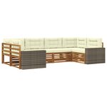 vidaXL Ensemble de canapés d'extérieur 6 pc Naturel et Crème