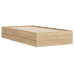 vidaXL Cadre de lit et tiroirs chêne sonoma 100x200 cm bois ingénierie