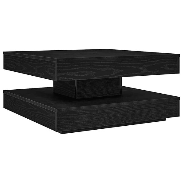 vidaXL Table basse rotative à 360 degrés noir 70x70x34 5 cm