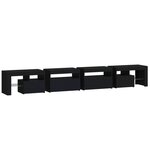 vidaXL Meuble TV avec lumières LED Noir 260x36 5x40 cm