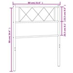 vidaXL Tête de lit métal blanc 75 cm