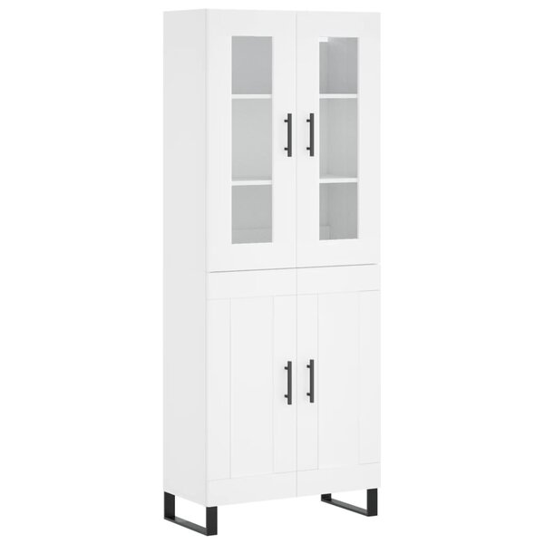 vidaXL Buffet haut Blanc 69 5x34x180 cm Bois d'ingénierie