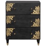 vidaXL Buffet Noir 60 x 33 x 75 cm Bois de mangue massif