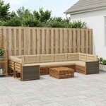 vidaXL Ensemble de canapés d'extérieur 8 Pièces Naturel et Beige