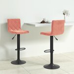 Vidaxl tabourets de bar 2 pcs rose velours