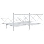 vidaXL Cadre de lit métal sans matelas et pied de lit blanc 200x200 cm