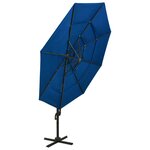 vidaXL Parasol de jardin à 4 niveaux avec mât en aluminium bleu azuré