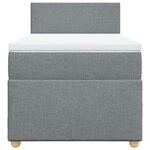 vidaXL Sommier à lattes de lit avec matelas Gris clair 90x200 cm Tissu