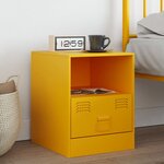 vidaXL Table de chevet jaune moutarde 34 5x39x44 cm acier