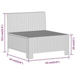 vidaXL Salon de jardin 3 Pièces avec coussins Gris Résine tressée