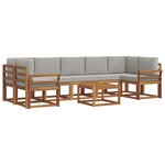 vidaXL Ensemble de canapés d'extérieur 8 pc Gris Naturel et Clair