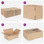 vidaXL Boîte Pliable 50 Pièces Marron 25 x 17.5 x 10 cm Carton