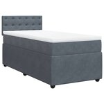 vidaXL Sommier à lattes de lit et matelas Gris foncé 80x200 cm Velours