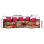 vidaXL Pouf modulaire à 4 places Patchwork Tissu